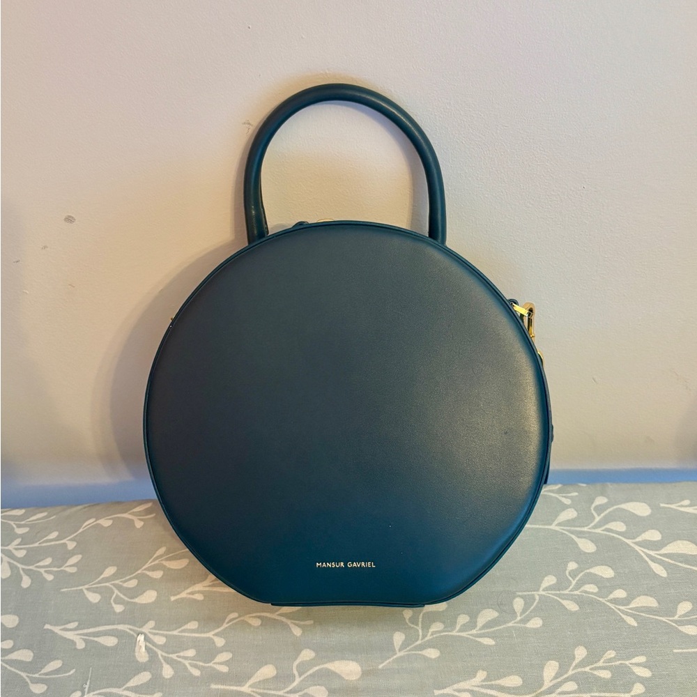 Mansur Gavriel Round Leather Bag - Midnight Blue (small)